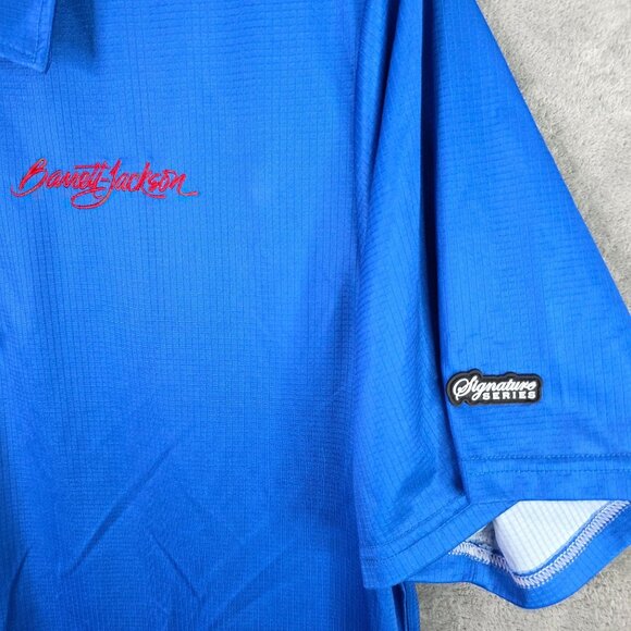 Mens Barrett Jackson Signature Series Blue Polo Shirt Short Sleeve Polyester 3XL - Picture 2 of 8